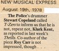 1978 08 19 NME Klark Kent news.jpg
