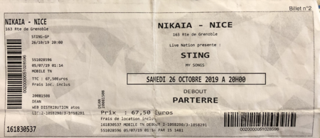 2019 10 26 Sting ticket Giovanni Pollastri.png