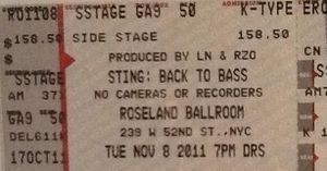 2011 11 08 Sting ticket Chrissie.jpg